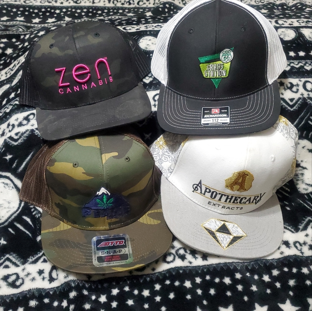 Various Cannabis brand Hats